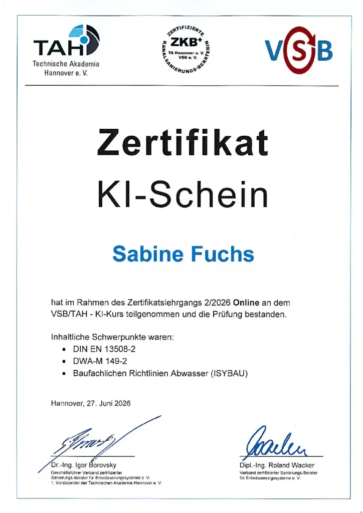 Zertifikat KI Schein